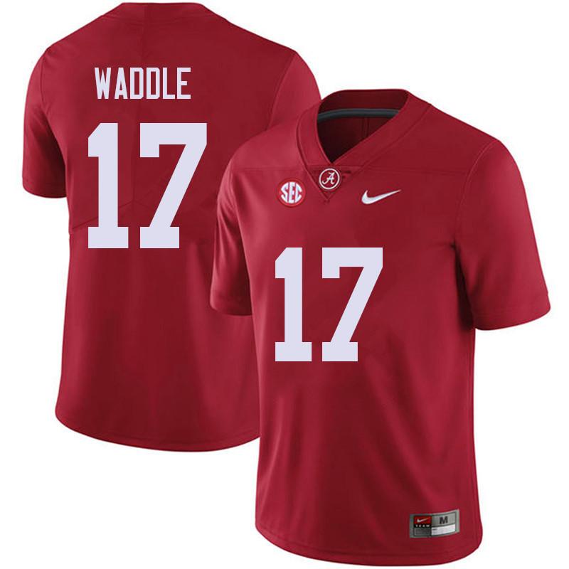 Alabama Crimson Tide Men's Jaylen Waddle #17 Red NCAA Nike Authentic Stitched 2018 College Football Jersey QX16X15AL